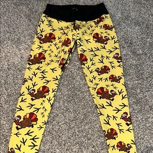 Women’s Yellow Turkey Print Leggings